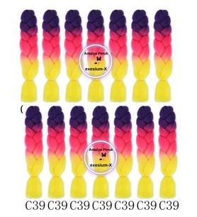 X-Pression Afrika Örgüsü Ve Rasta Için Sentetik Ombreli Saç 100GR-C39