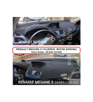 Renault Megane 3 / Fluence Büyük Ekranlı Torpido Koruması / Halısı / Örtüsü