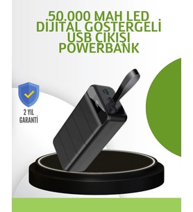 Ultra Güçlü 50.000 Mah Powerbank – Led Ekranlı, Çoklu Bağlantı Seçenekli, Akıllı Koruma Sistemli Şarj Ünitesi