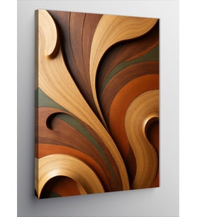 Kanvas Tablo Ahşap Spiral Desen