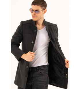 PLT8369 DEWBERRY PALTO-DÜZ ANTRASİT