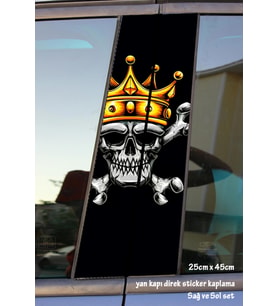 taçlı iskelet sticker yan kapı direk kaplama 2li sol sağ takım yapıştırma