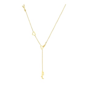 Kişiye Özel 925 Ayar Gümüş Minimalist Kalp Arapça İsim Sabr Kolye (Gold)