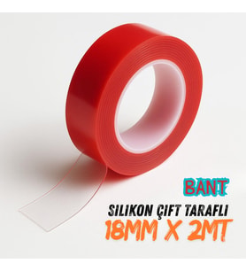 Çift Taraflı Silikon Bant Kırmızı Güçlü Yapışkanlı Su Geçirmez Bant Çerçeve Tablo Bandı 18x2m (Çok Renkli)