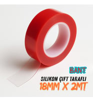 Çift Taraflı Silikon Bant Kırmızı Güçlü Yapışkanlı Su Geçirmez Bant Çerçeve Tablo Bandı 18x2m (Çok Renkli)
