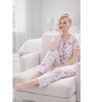 Kadın 01667 Kısa Kol Kaşkorse Pijama Takımı