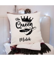 His Queen Baskı Yastık Kişiye Özel