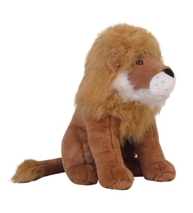 Oturan Aslan Kahve Peluş 50 cm (Koyu Sarı)