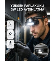 Kamp Ve Doğa İçin Şarjlı Led Baş Feneri – Mıknatıslı, Su Geçirmez
