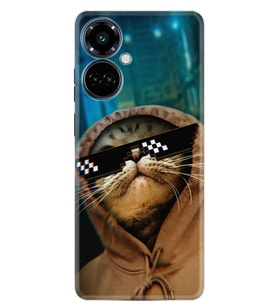 Camon 19 Pro Kılıf Resimli Desenli Silikon Platinium Series Troll Cat 1897
