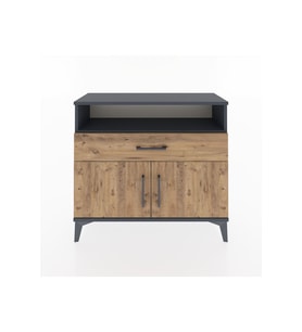 Arges Şifonyer 2 Raflı Tek Çekmeceli 2 Kapaklı 88x30x80 Antrasit-Çam