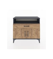 Arges Şifonyer 2 Raflı Tek Çekmeceli 2 Kapaklı 88x30x80 Antrasit-Çam