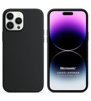Microsonic Apple iPhone 14 Pro Kılıf Liquid Lansman Silikon Siyah