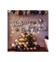 Happy Birthday Doğum Günü Balonu Kombini Gümüş Gold