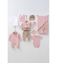Miniğimin Cicileri Leopar Desen 10 Parça Hastahane Çıkışı - Pembe