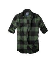 Slim Fit Saf Pamuk Oduncu Gömleği-- Haki Siyah--
