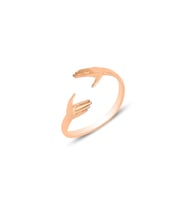 Gümüş rose sarılan eller ayarlamalı yüzük SGTL12159ROSE