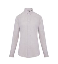 Hatemoğlu Kahverengi Desenli Slim Fit Keten Gömlek
