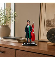 Kişiye Özel Avukat Karikatürlü 18 cm MDF Masaüstü Biblo - Avukat Hediyesi Avukata ve Hukukçuya Hediye