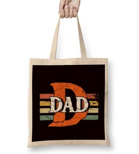 Retro Dad Vintage Daddy Papa Father Poppa Stepdad Husband Bez Çanta Uzun Saplı