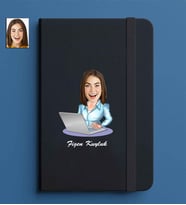 Kişiye Özel Kadın Model 13x21 Siyah Defter-7