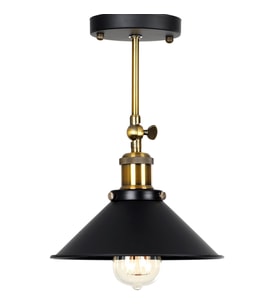 RİOLİGHT RETRO HAREKETLİ BAŞLIK METAL TAVAN ARMATÜRÜ ŞAPKA ÇAPI: 22CM (Siyah)