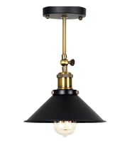 RİOLİGHT RETRO HAREKETLİ BAŞLIK METAL TAVAN ARMATÜRÜ ŞAPKA ÇAPI: 22CM (Siyah)
