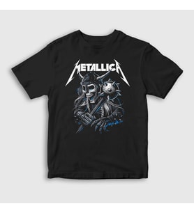 Presmono Unisex Çocuk Siyah Hammer Metallica T-Shirt 292318tt