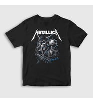 Presmono Unisex Çocuk Siyah Hammer Metallica T-Shirt 292318tt