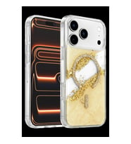 Onegif Apple İphone 17 Pro Max Lotus Simli Magsafe Kapak - Gümüş