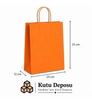 25x31x12 cm Kraft Turuncu Poşet (25 ADET)