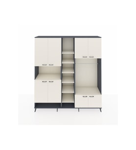 Hyperion Dolap 18 Raflı 8 Kapaklı Tek Askılı 220x44x243 Antrasit-Aytaşı/Aytaşı