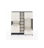 Hyperion Dolap 18 Raflı 8 Kapaklı Tek Askılı 220x44x243 Antrasit-Aytaşı/Aytaşı