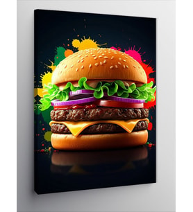 Kanvas Tablo Şehirdeki Renkli Hamburger