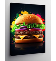 Kanvas Tablo Şehirdeki Renkli Hamburger