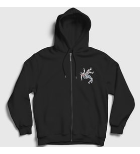 Presmono Unisex Siyah Astronot Ufc Mma Hediye Güreşçi Güreş Fermuarlı Kapüşonlu Sweatshirt 495857tt