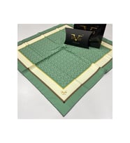 Geometrik Desen Black Seri Twill Eşarp Eşarp Askısı ile Birlikte 90x90 cm Mint-9