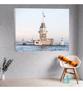 İstanbul Kız Kulesi Temalı Dekoratif Kanvas Tablo 