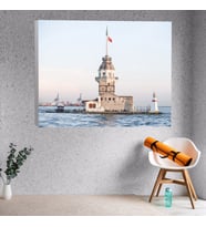 İstanbul Kız Kulesi Temalı Dekoratif Kanvas Tablo 