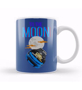 TO THE MOON DOGECAR Dogecoin Crypto Logo Merch Kupa Bardak Porselen