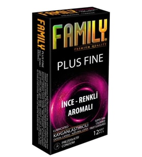Family Plus Fine - Süper İnce, Renkli Ve Meyve Aromalı - Renkli Geceler Prezervatif