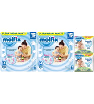 Molfix Bebek Bezi Beden:4 (7-14Kg) Maxi 200 Adet Ekonomik Ultra Fırsat Pk+6 Adet Islak Mendil