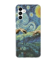 Samsung Galaxy A04S Uyumlu Sanatsal Vintage Desenli Şeffaf Telefon Kılıfı