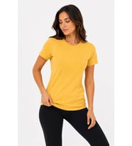Basic Tişört Bisiklet Yaka Kısa Kol Günlük Yazlık Slim Fit T-Shirt - Sarı