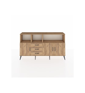 Arges Konsol 5 Raflı 3 Çekmeceli 3 Kapaklı 176x30x99 Çam-Çam