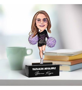 Ponpon Kız Kostümlü Çocuk Karikatürlü Biblo
