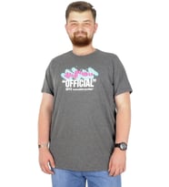 Mode XL Büyük Beden T-Shirt Bis Yaka Man Official 22192 Antramelanj