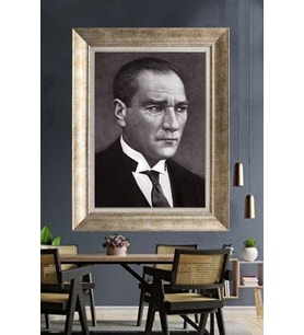 Gümüş Çerçeveli Atatürk Tablo za364