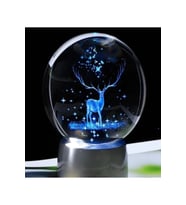 3D Geyikli Renk Değiştiren Kristal Küre (Silver)