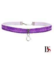 Mor Renk Kadife Kadın Türk Bayrağı Choker Kolye